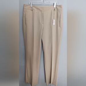 NWT Sport Haley Golf Pants Womens Size 16 High Rise Flat Front Khaki Tan Stretch